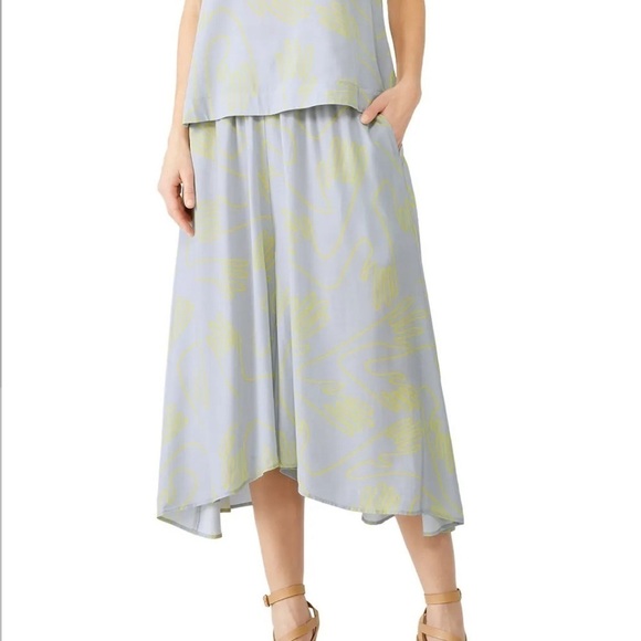 Elk Sentosa Hand Print RTR Wide Flowy Assymetrical Leg Women Small Pants - Picture 1 of 12